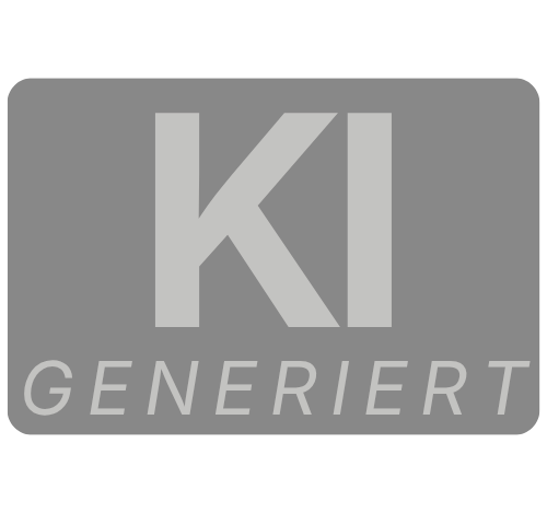 Kennzeichnung KI generiert – Kompaktformat, Grau auf sichtbarer Fläche