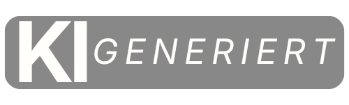 Kennzeichnung KI generiert – Langformat, Grau · Schrift weiß
