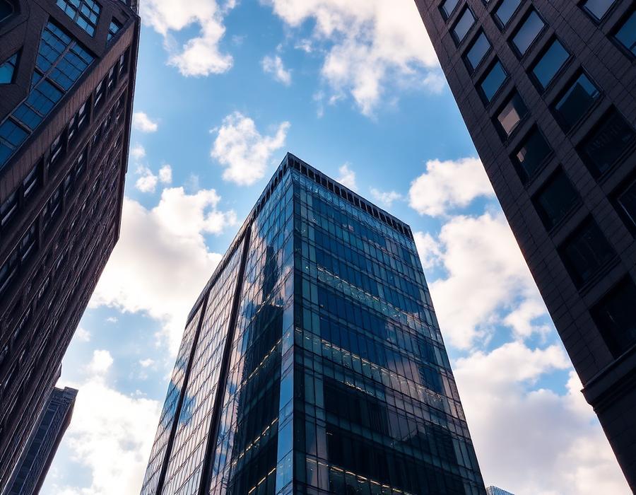 Immobilienmotiv mit KI-Himmel